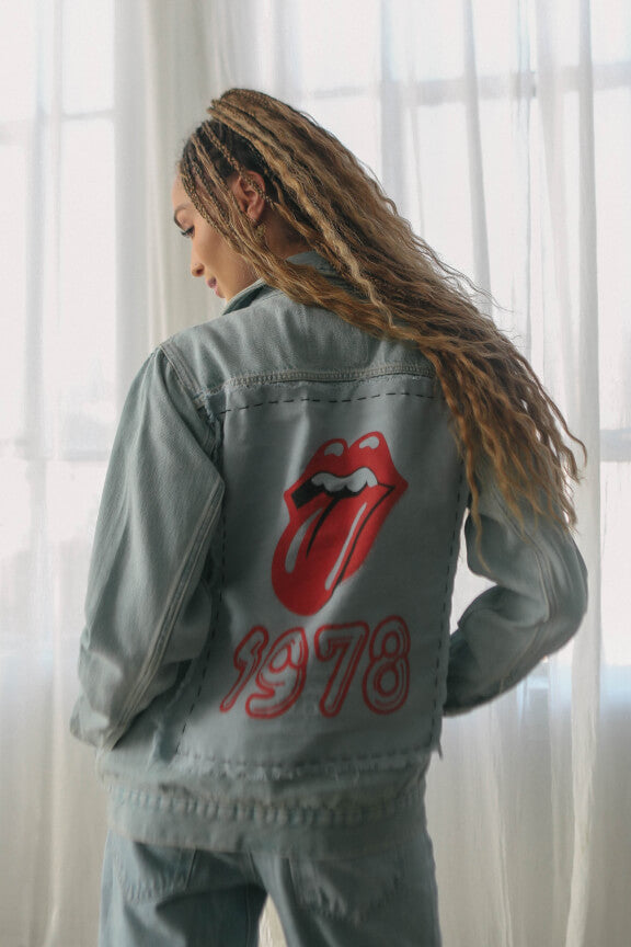 Rolling Stones 1978 Hand Stitched Denim Jacket by People of Leisure