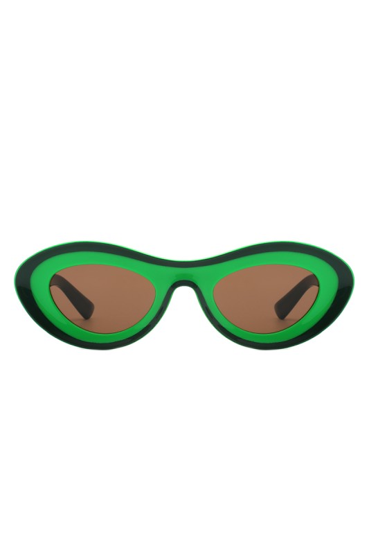 Retro Oval Bold Futuristic Sunglasses - front view