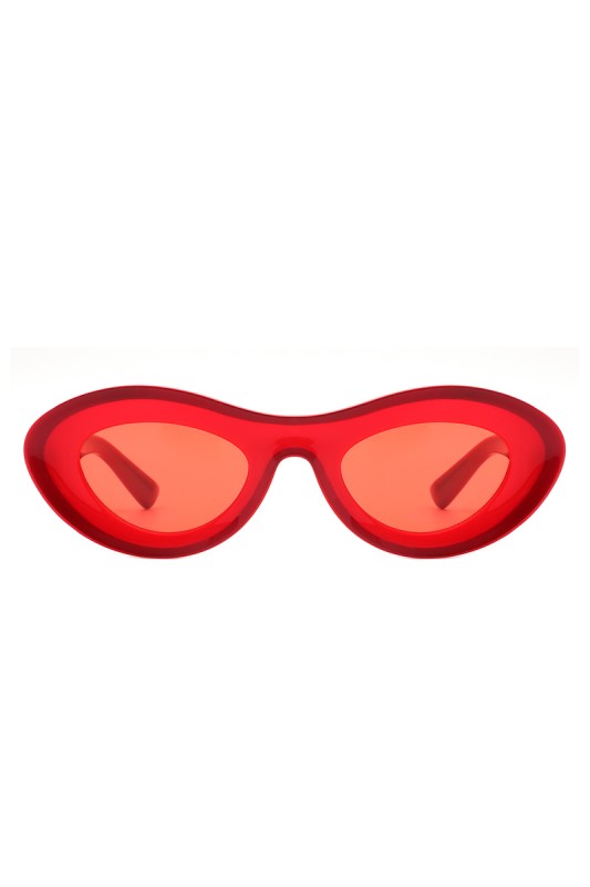 Retro Oval Bold Futuristic Sunglasses - detail close-up