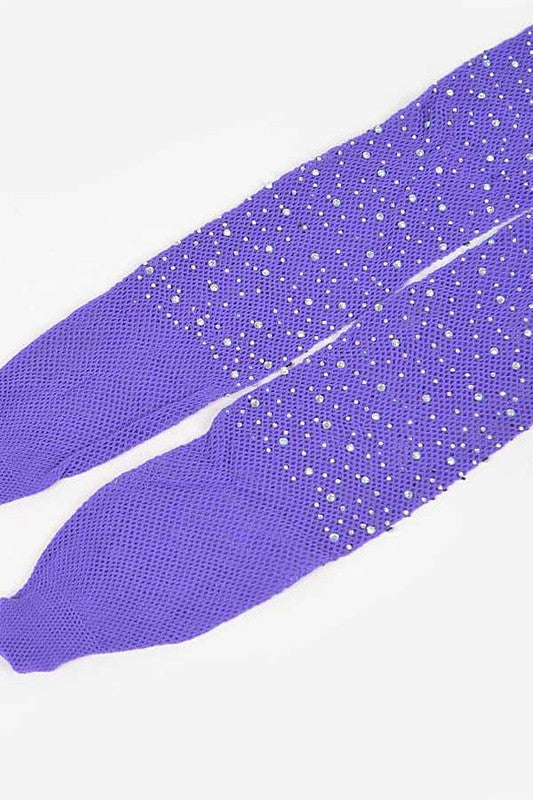 Rhinestone Accent Fishnet Stocking - lifestyle shot
