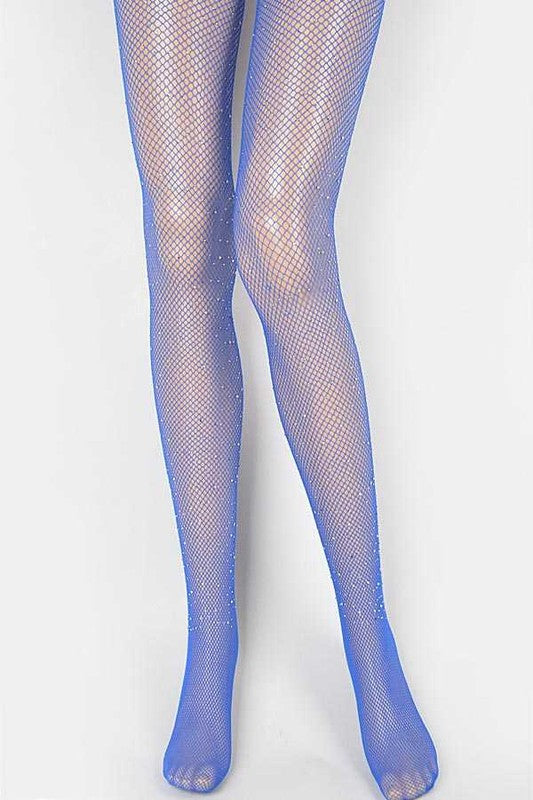 Rhinestone Accent Fishnet Stocking - detail close-up