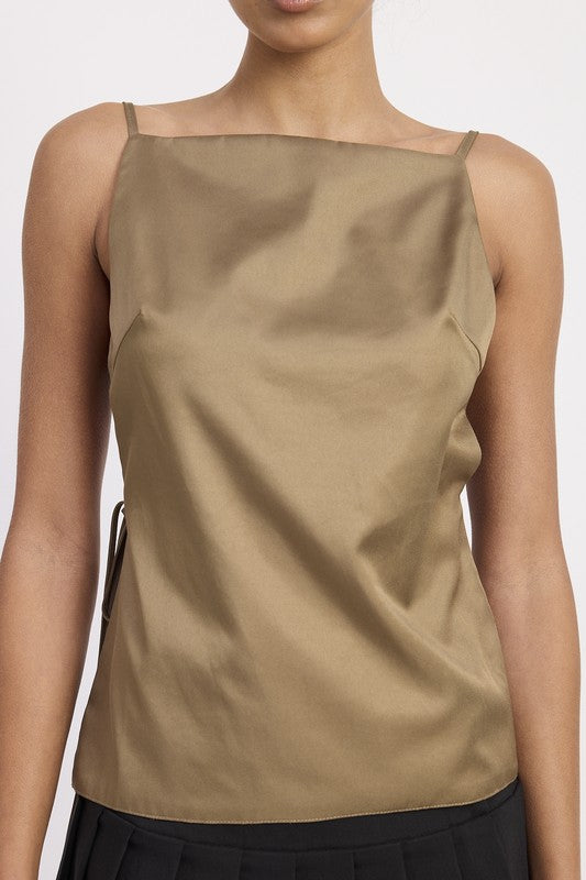 Spaghetti Strap Top with Open Back - back view