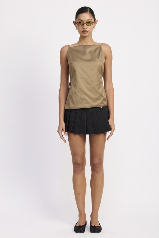 Spaghetti Strap Top with Open Back - detail close-up