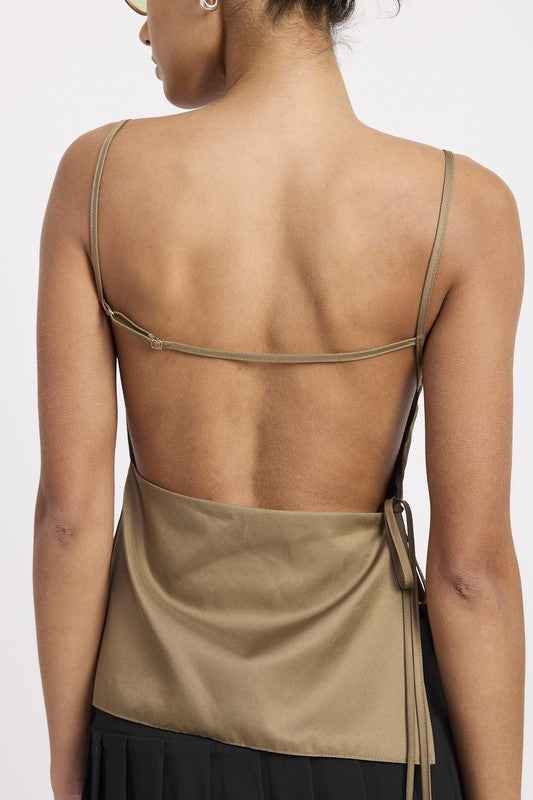 Spaghetti Strap Top with Open Back - alternate angle