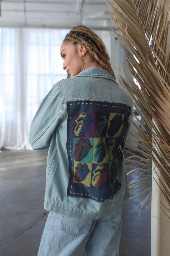 Rolling Stones Some Girls Hand Stitched Denim Jacket by People of Leisure