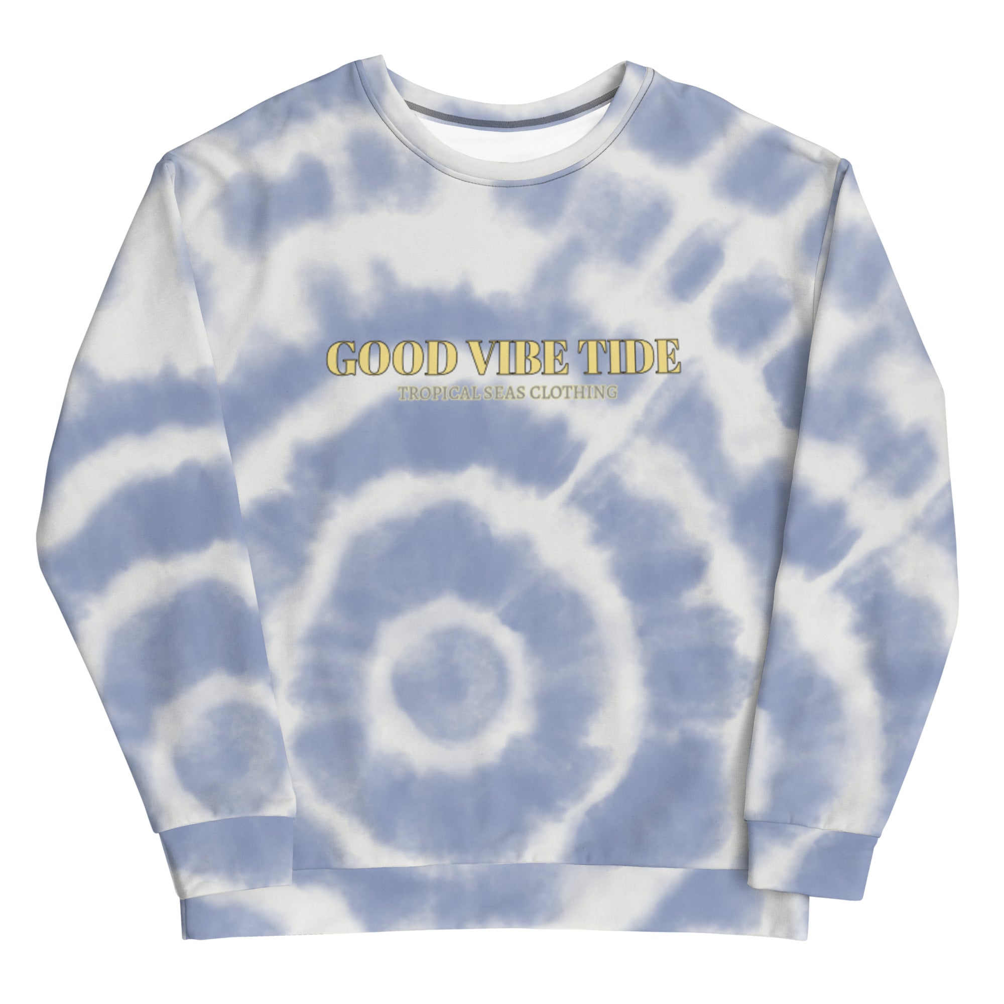 Blue Tie-Dye Vibe Tropical Sweatshirt - Sustainable Sweatshirt from Tropical Seas Clothing 