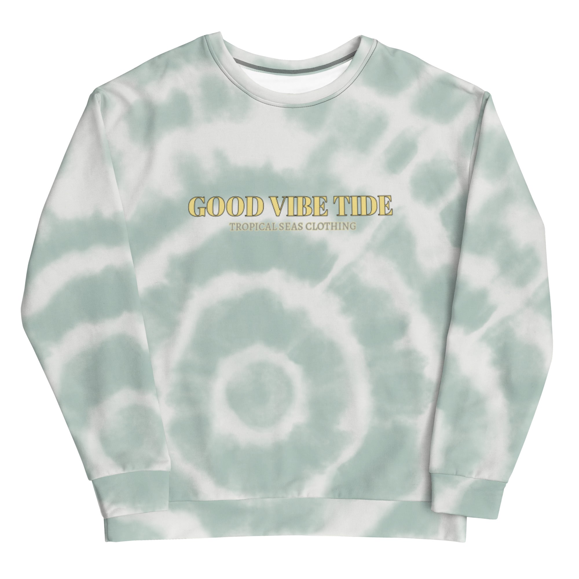 Green Tie-Dye Vibe Tropical Sweatshirt - Sustainable Sweatshirt from Tropical Seas Clothing 