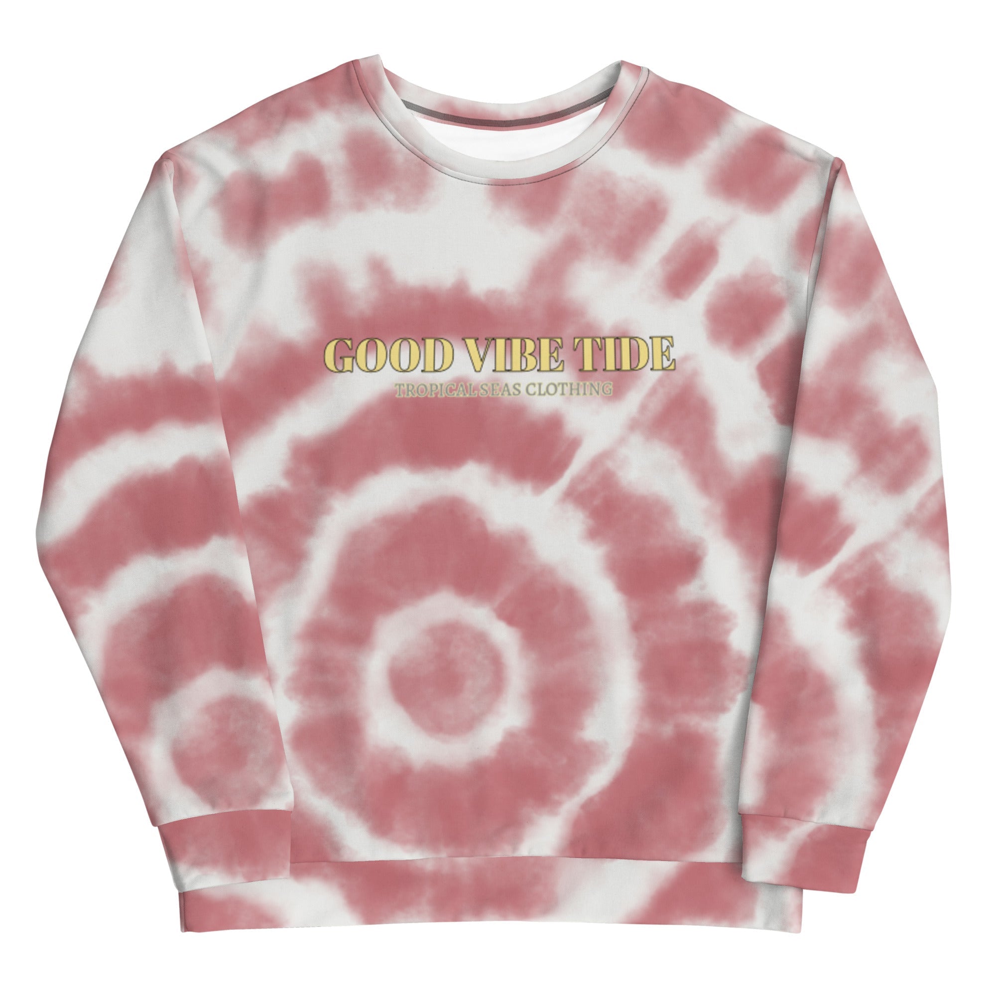 Red Tie-Dye Vibe Tropical Sweatshirt - Sustainable Sweatshirt from Tropical Seas Clothing 