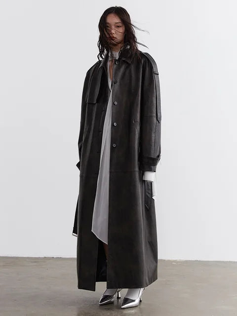 Sahsuha Vegan Leather Trench by Marigold Shadows