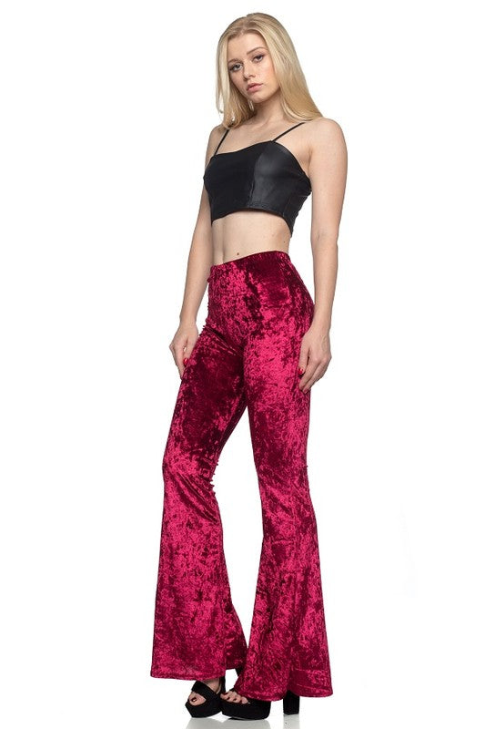 Velvet Flare Pants - front view