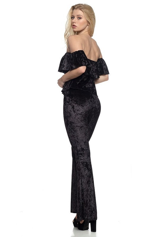 Velvet Flare Pants - alternate angle